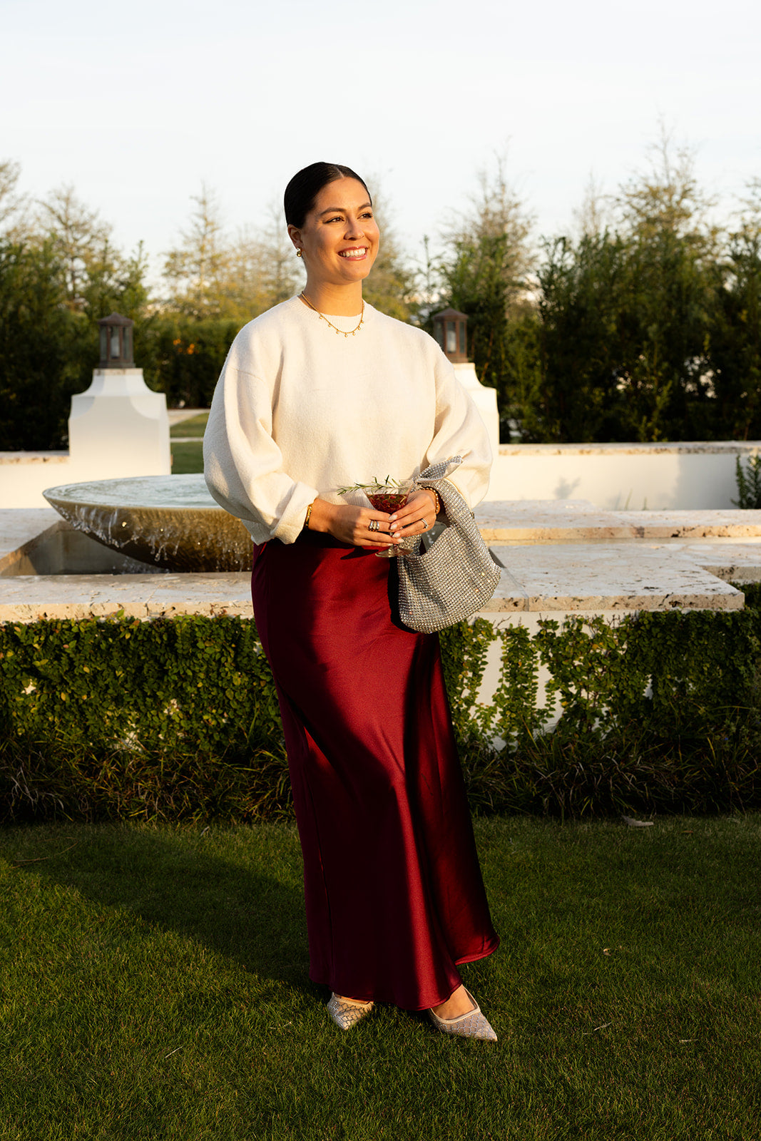 The Cabernet Satin Skirt