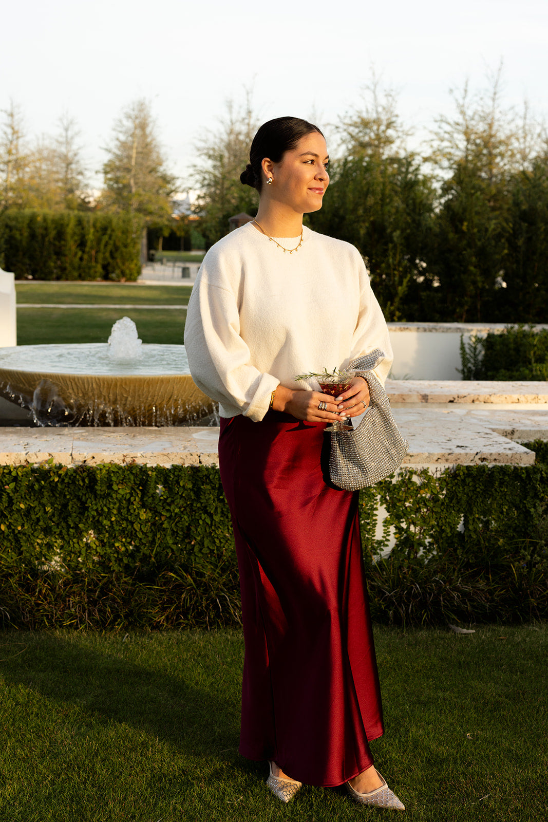 The Cabernet Satin Skirt