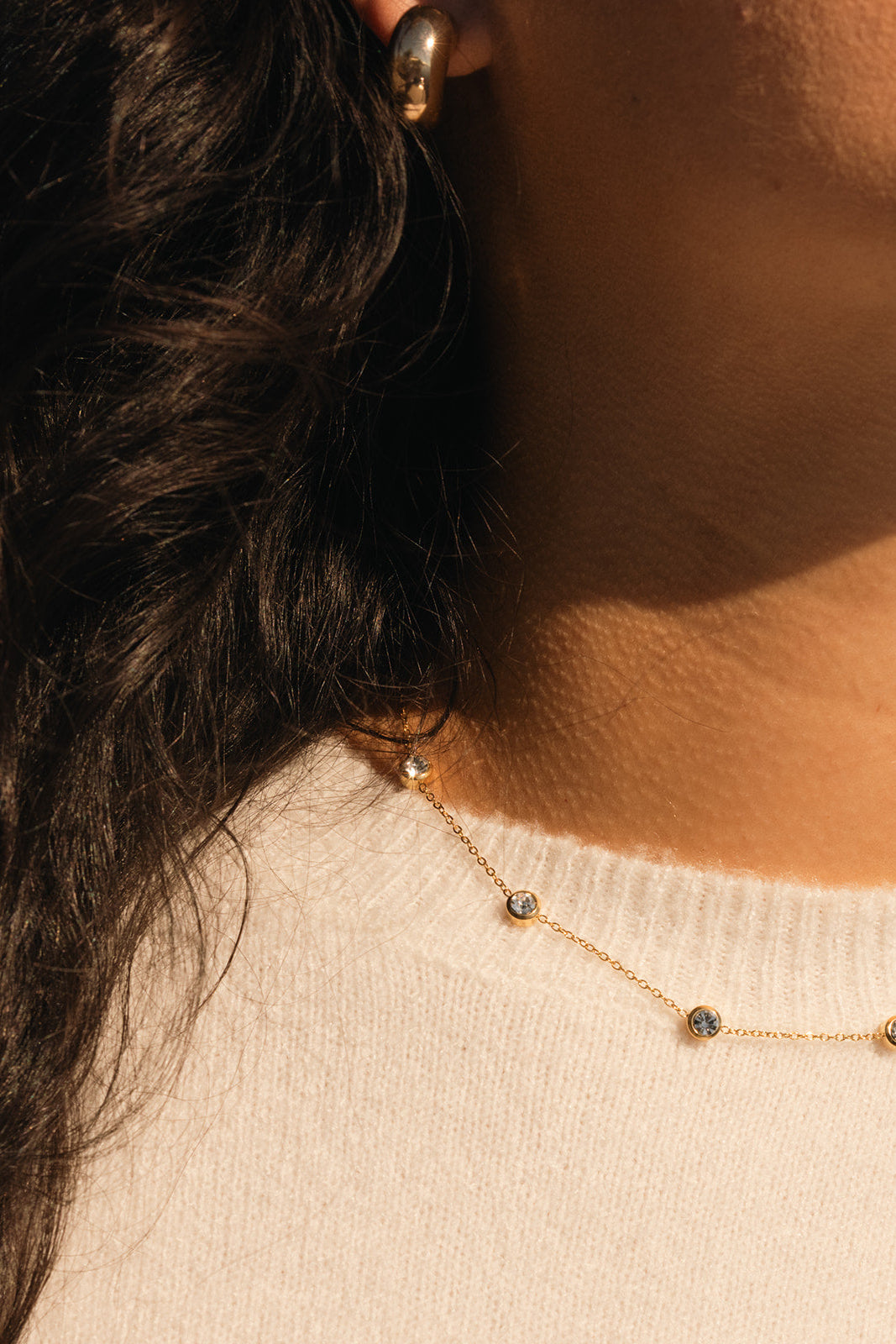 Sol Bezel Station Necklace