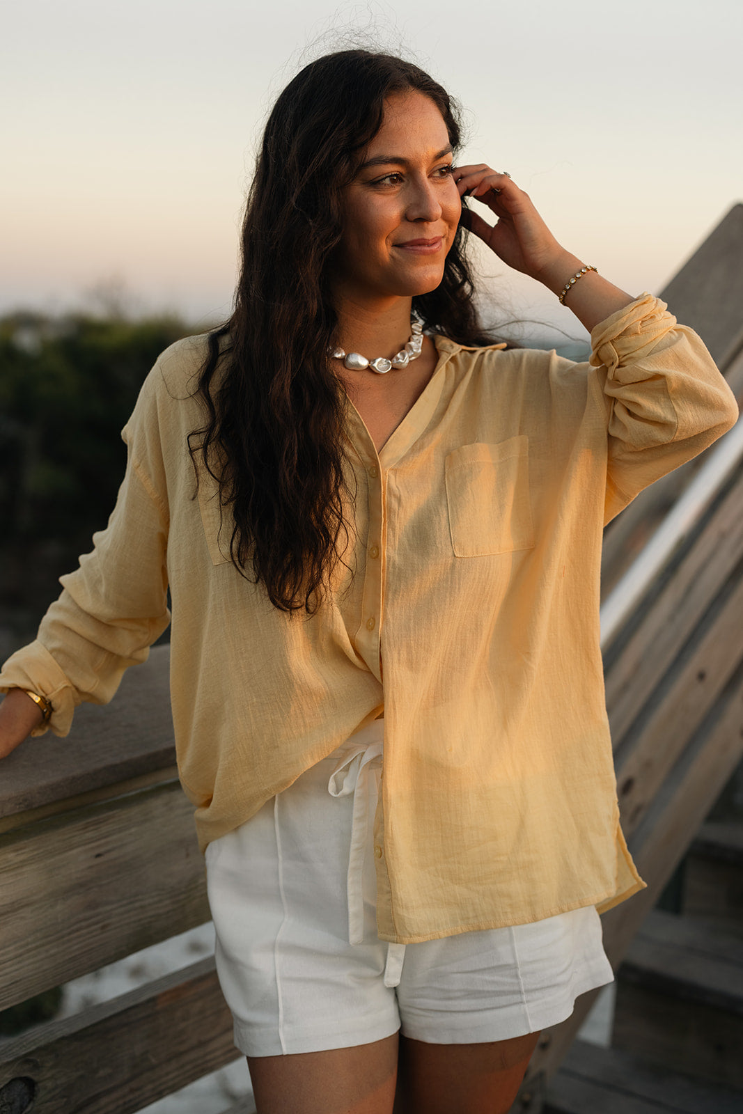 Sunwashed Linen Top