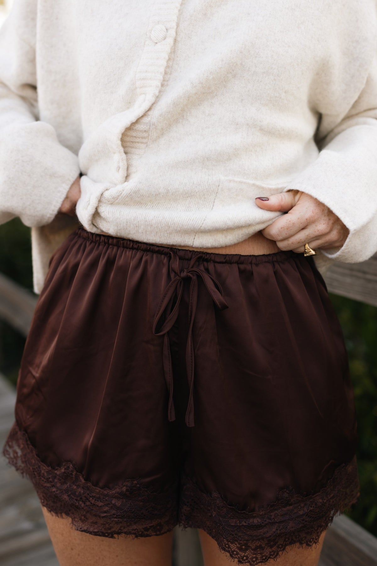 Espresso Satin Shorts