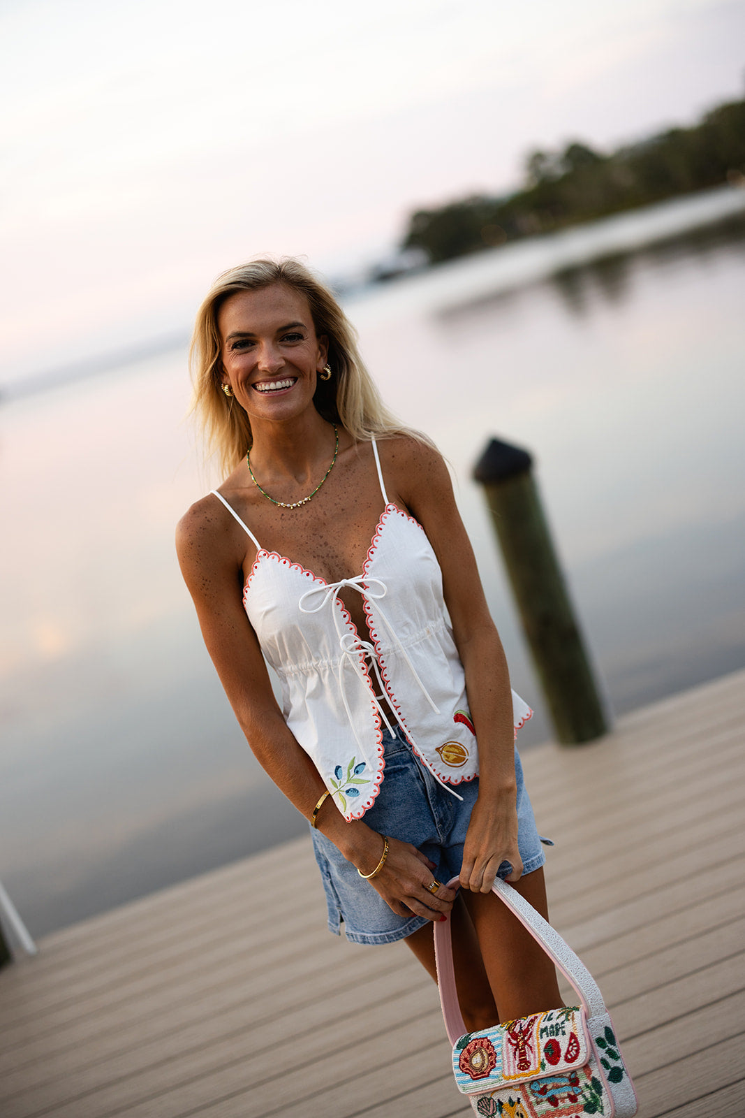 Citrus Embroidered Top