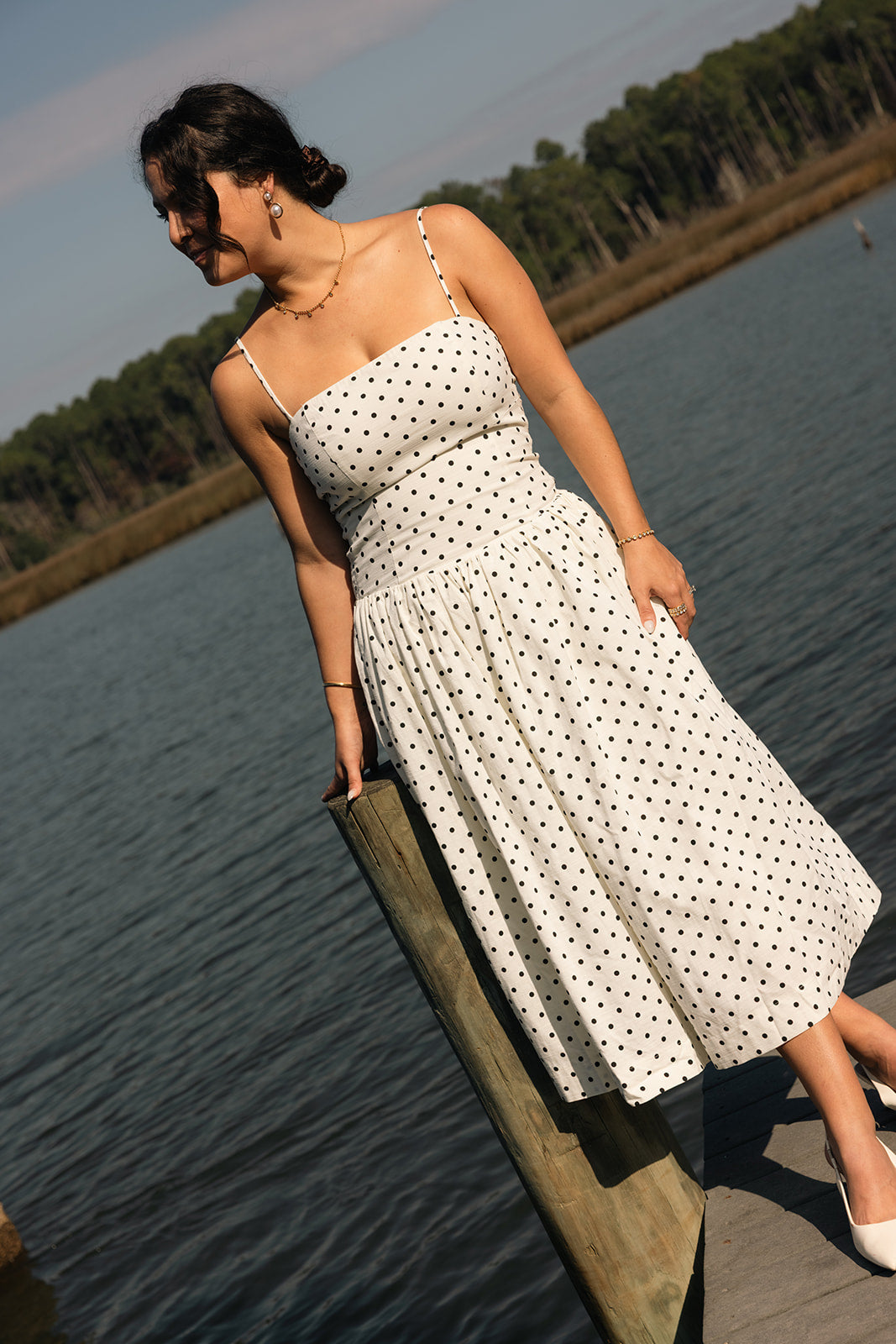 Paris Dot Midi Dress