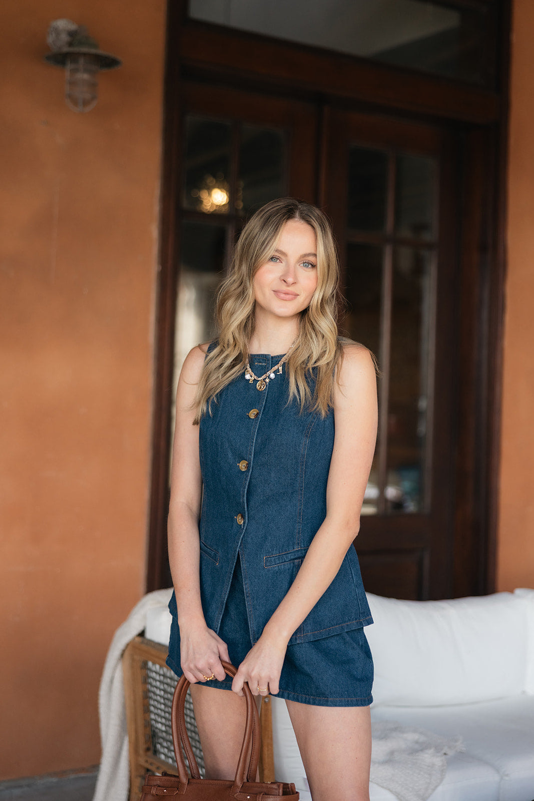 Model in the Toscana Denim Set