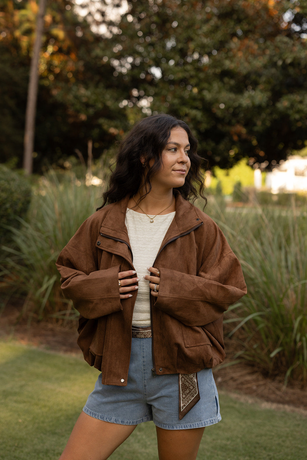 Suede Bomber Jacket