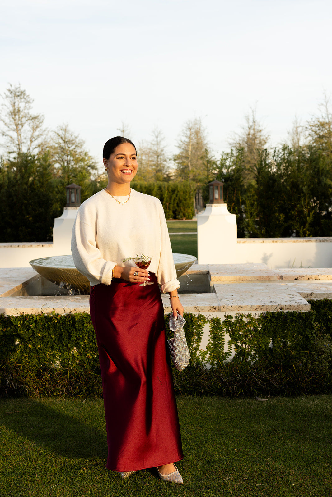 The Cabernet Satin Skirt
