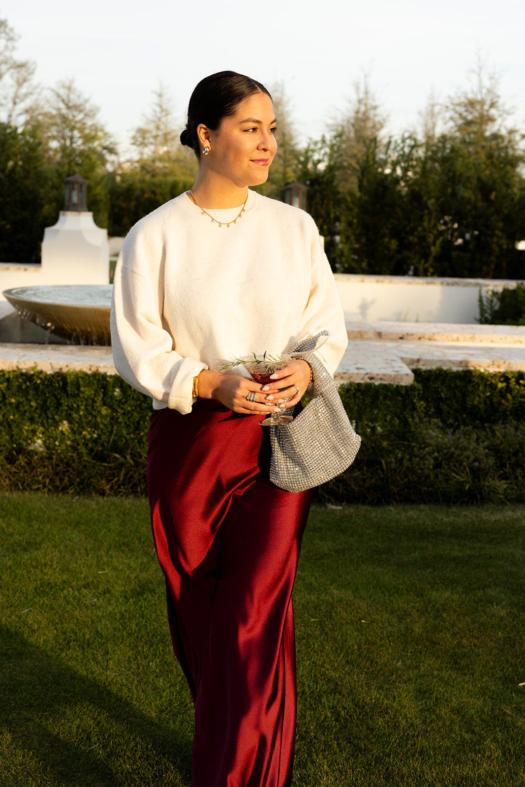 The Cabernet Satin Skirt