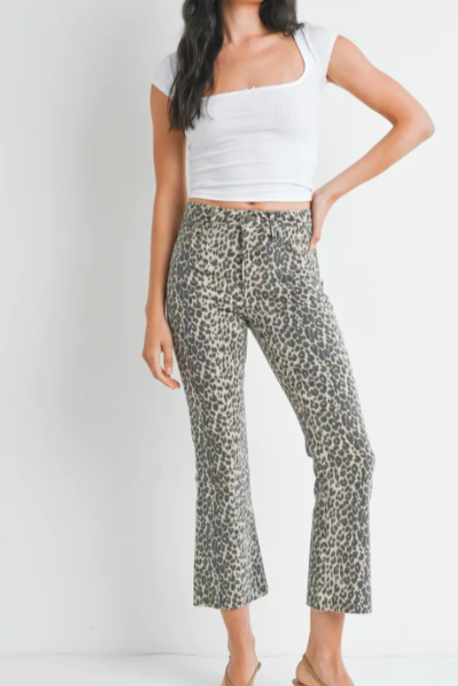 Crop Flare Leopard Size 30