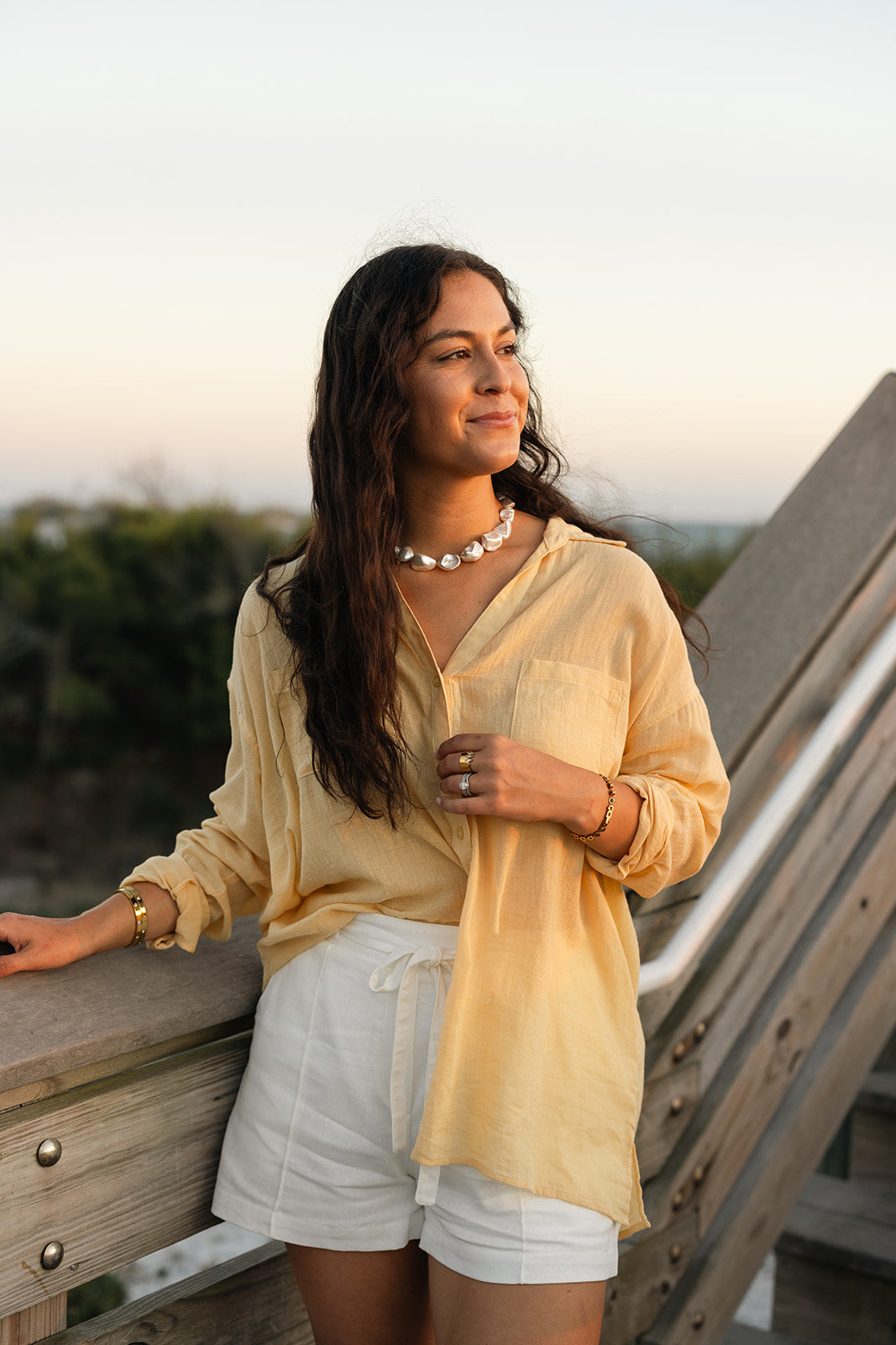 Sunwashed Linen Top