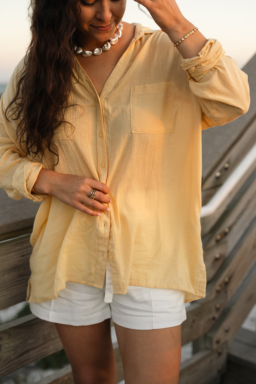 Sunwashed Linen Top