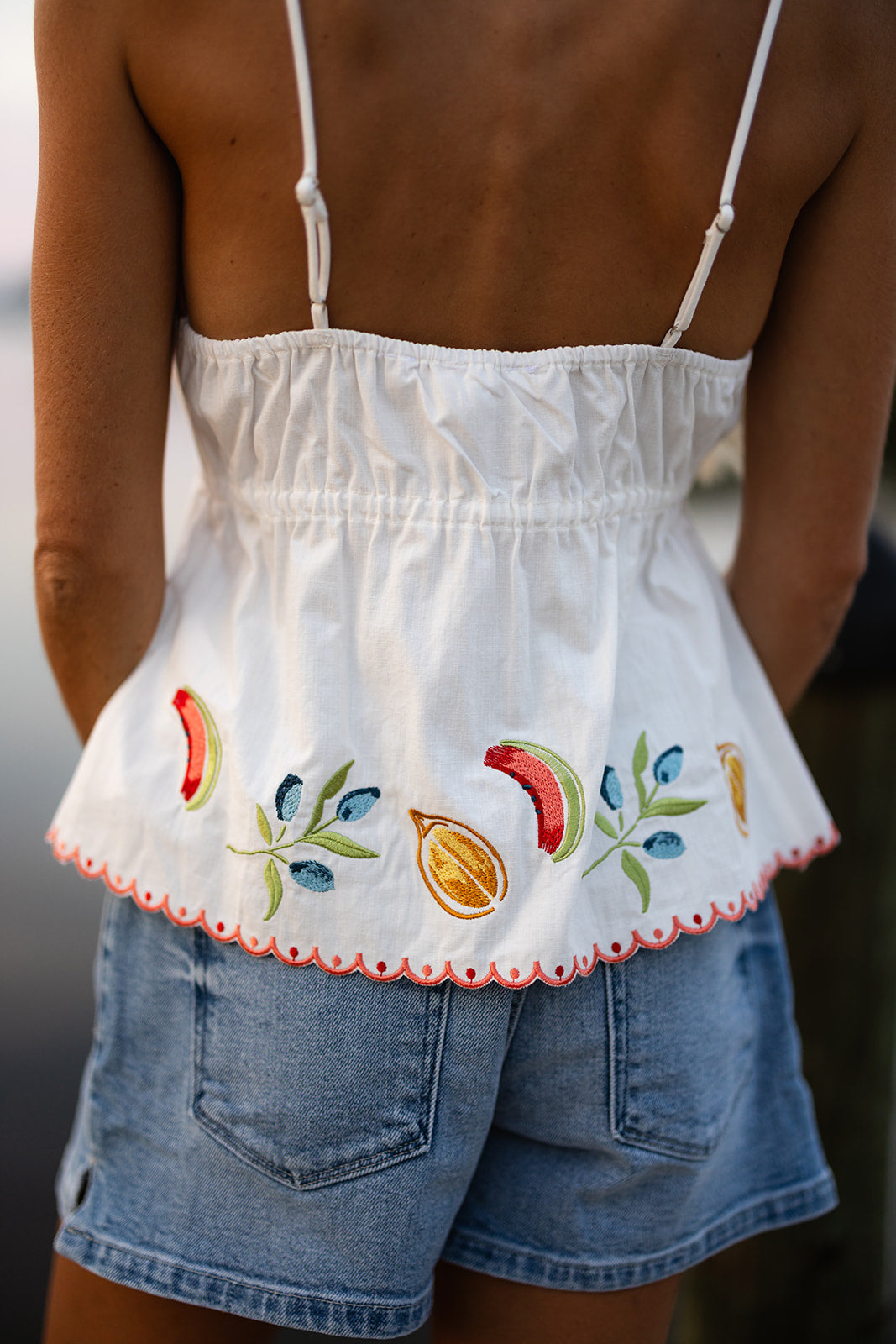 Citrus Embroidered Top