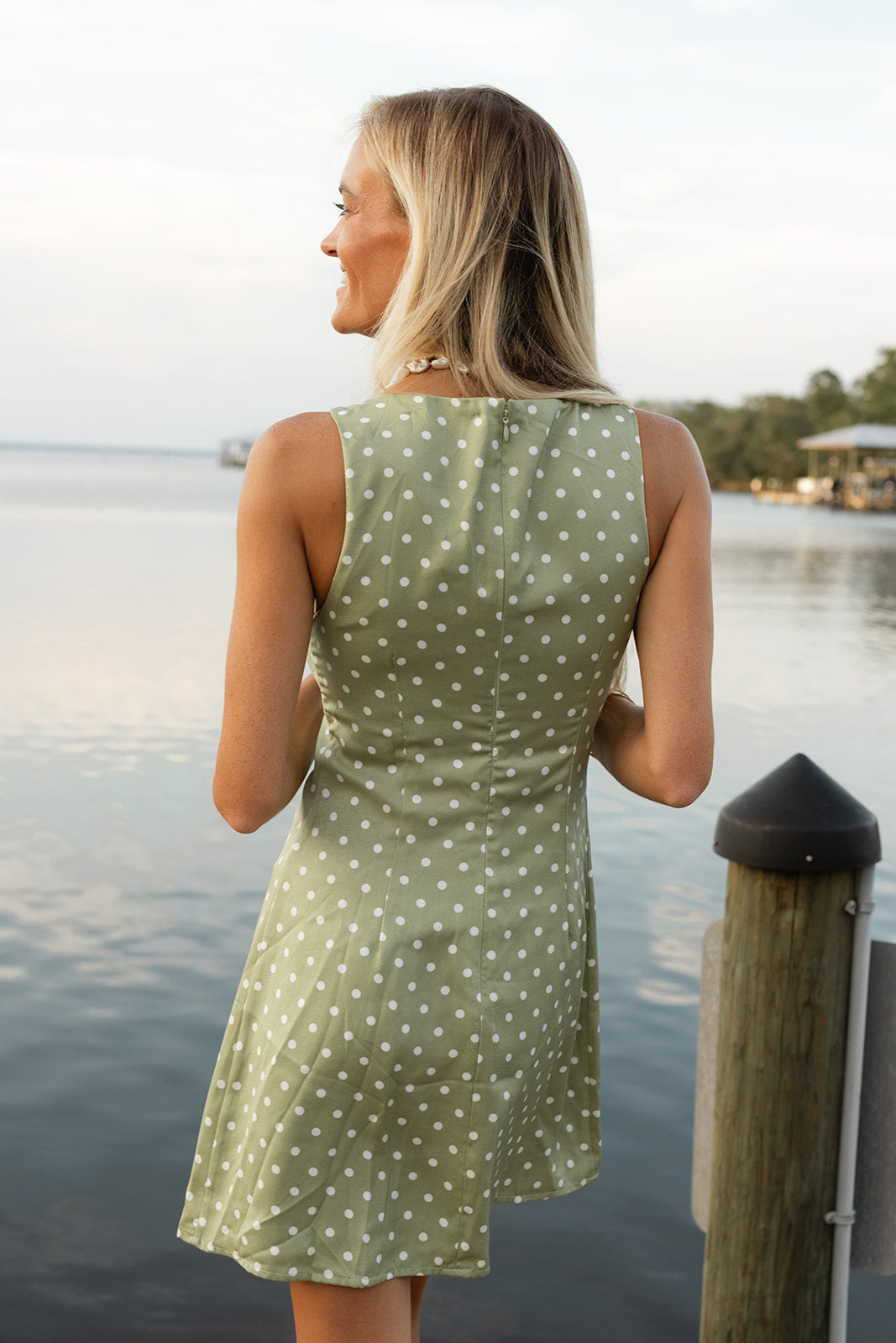 Pistachio Dot Mini Dress